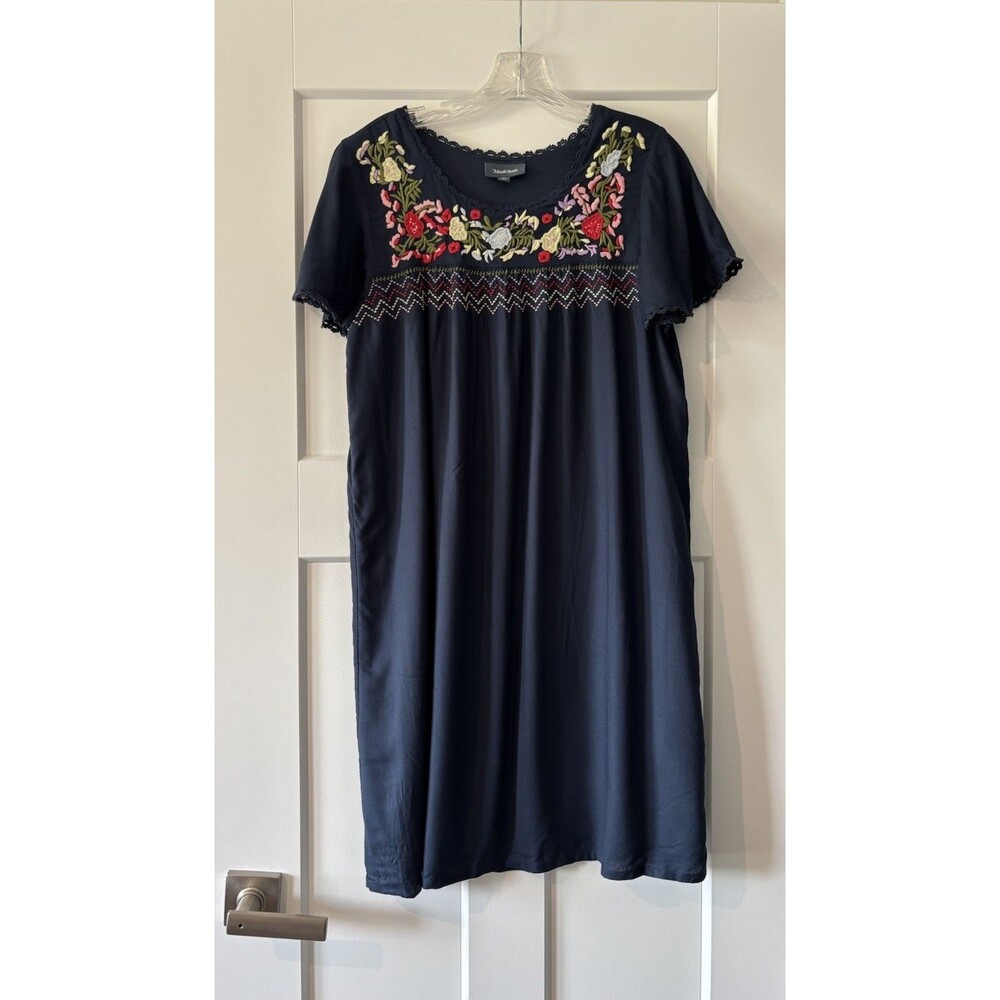 Modcloth Anthropologie Short Flutter Crochet Sleeve Embroidered Boho Dress Med